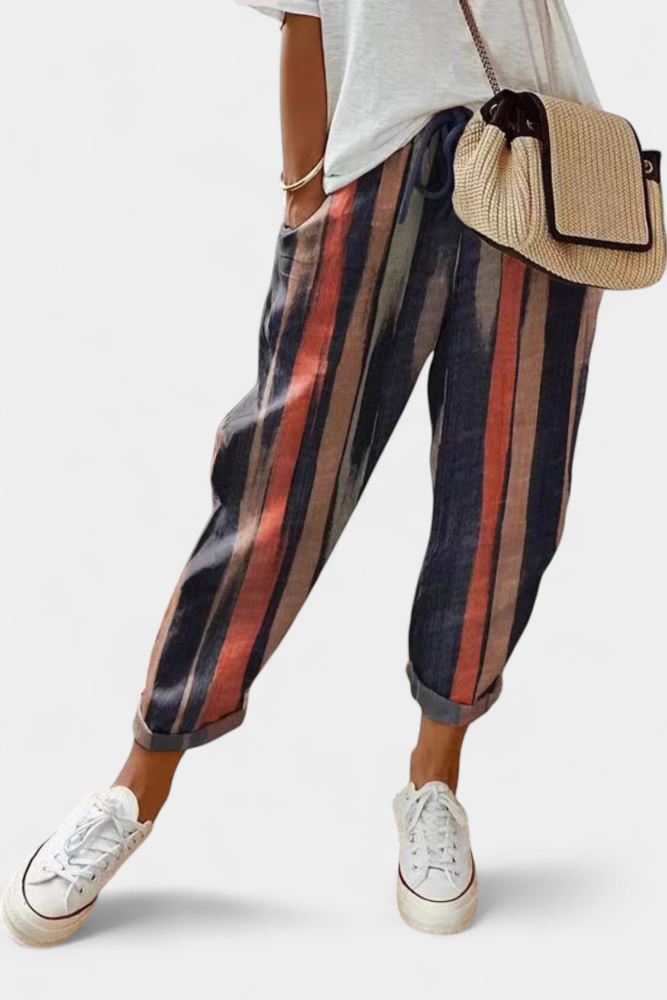 Mely Pantalones de Lino de Corte Relajado y Estilo Atemporal