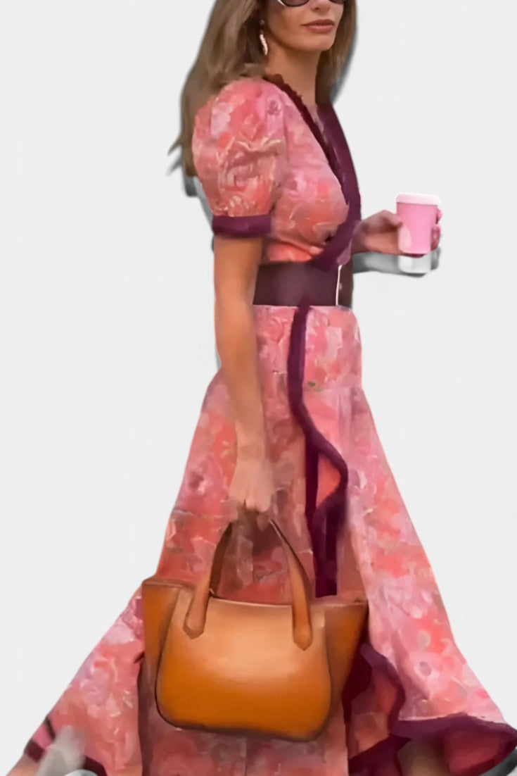 Louisa Vestido Asimétrico de Manga Abullonada