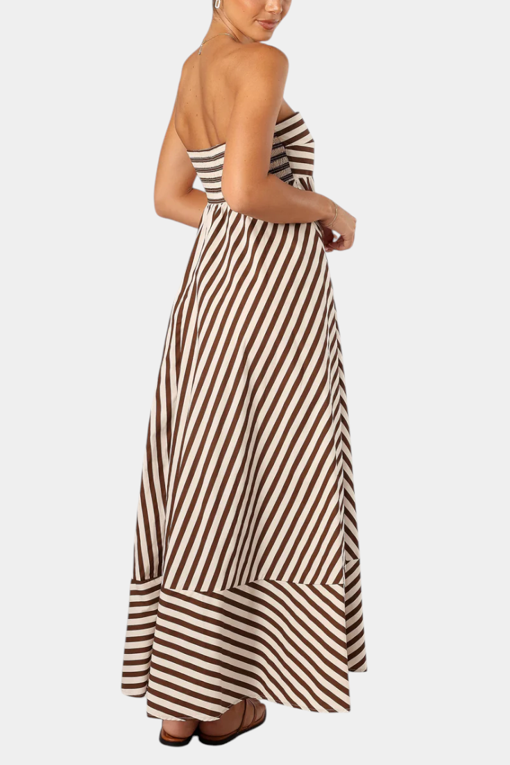 Rosa Vestido Fruncido Convertible con Encanto Nocturno