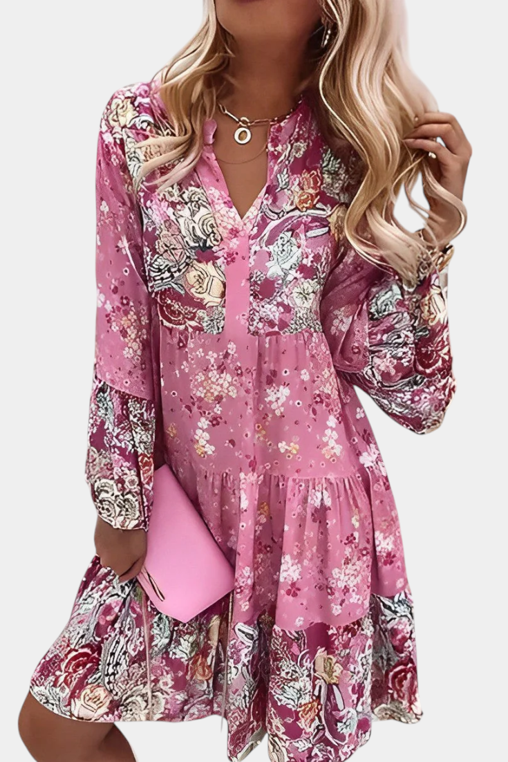 Vera Vestido Mini A-Line Floral Boho