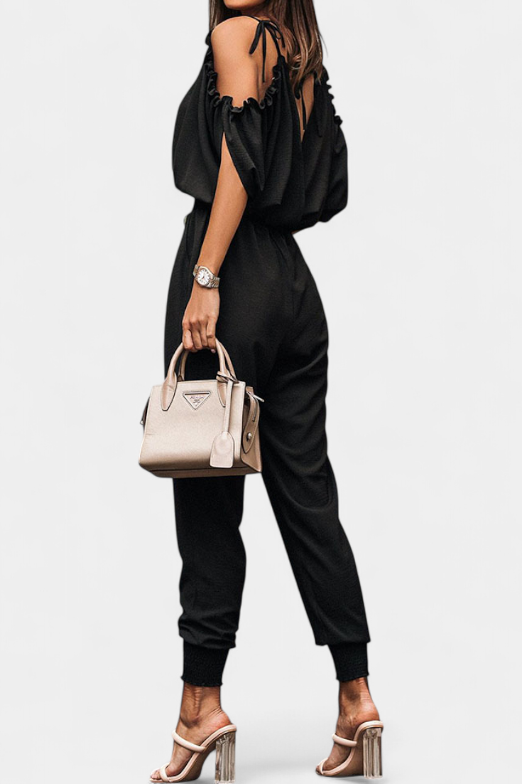 Solene Mono Casual de Hombros Descubiertos con Escote en V