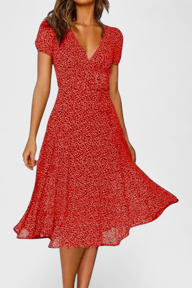 Nuria Vestido Midi Diario con Escote en V