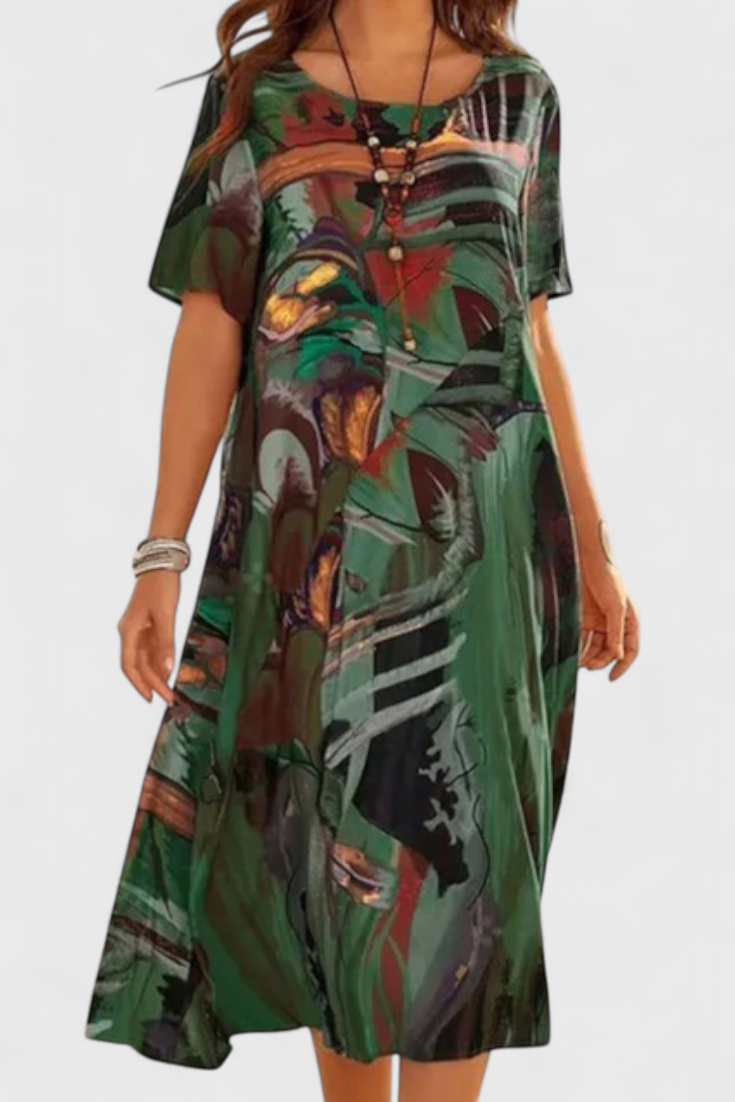 Lidia Vestido Transpirable con Estampado Moderno