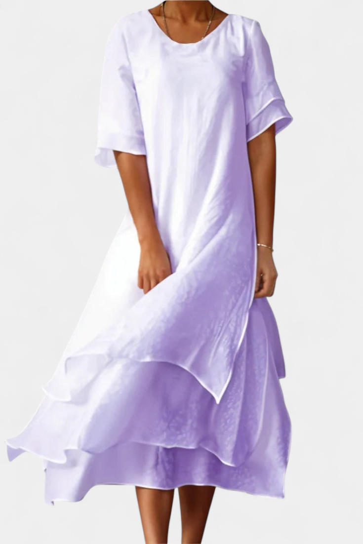 Eloise Vestido de Algodón en Capas Elegante