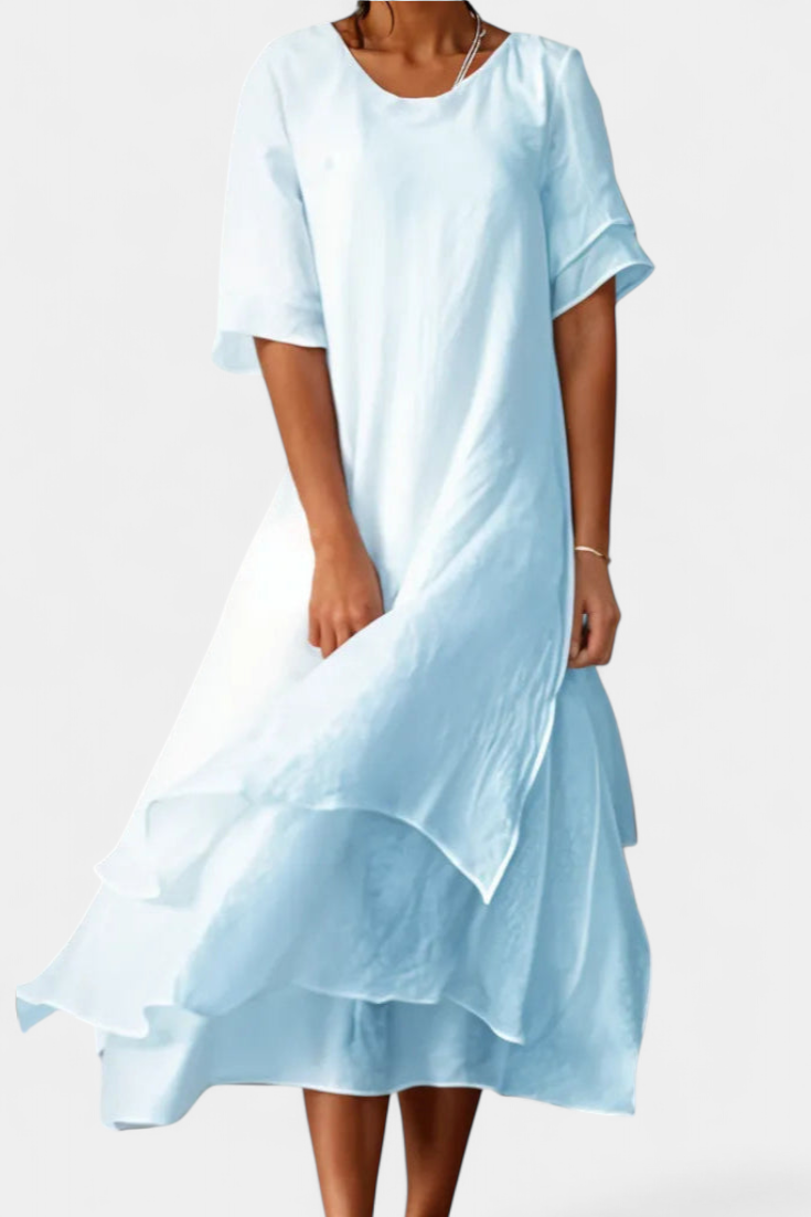 Eloise Vestido de Algodón en Capas Elegante