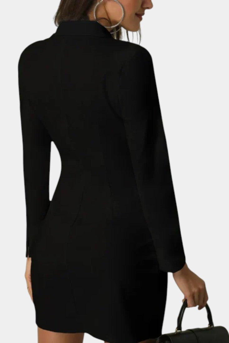 Heidi Vestido Blazer de Doble Botonadura con Corte Estructurado