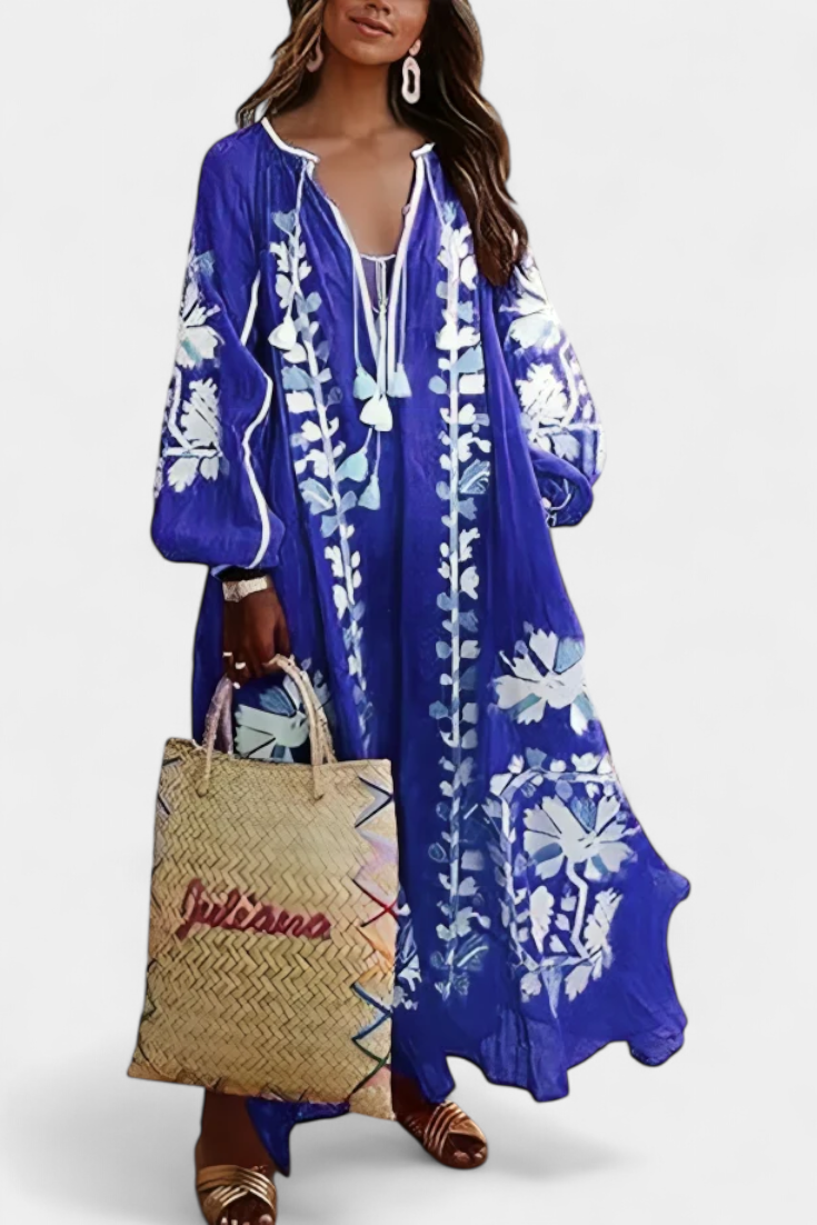 Alessia Vestido Floral de Manga Larga y Estilo Bohemio