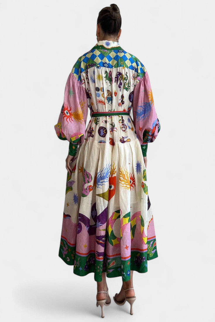 Natasha Vestido Midi Elegante Fit-and-Flare