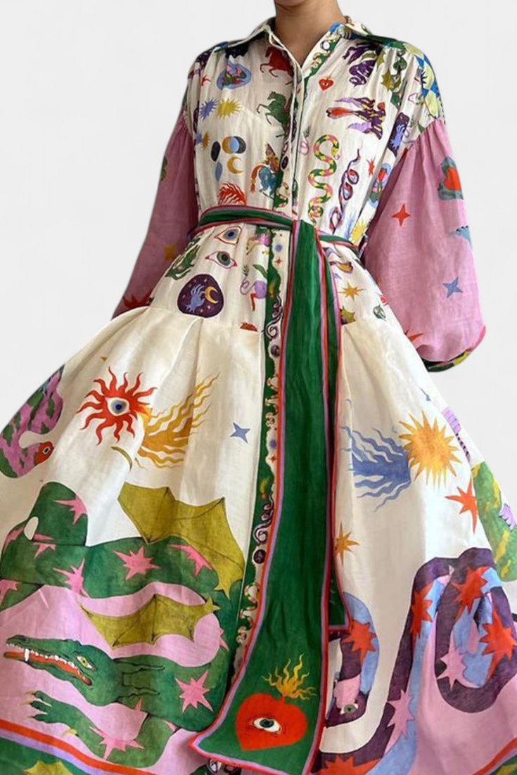 Natasha Vestido Midi Elegante Fit-and-Flare