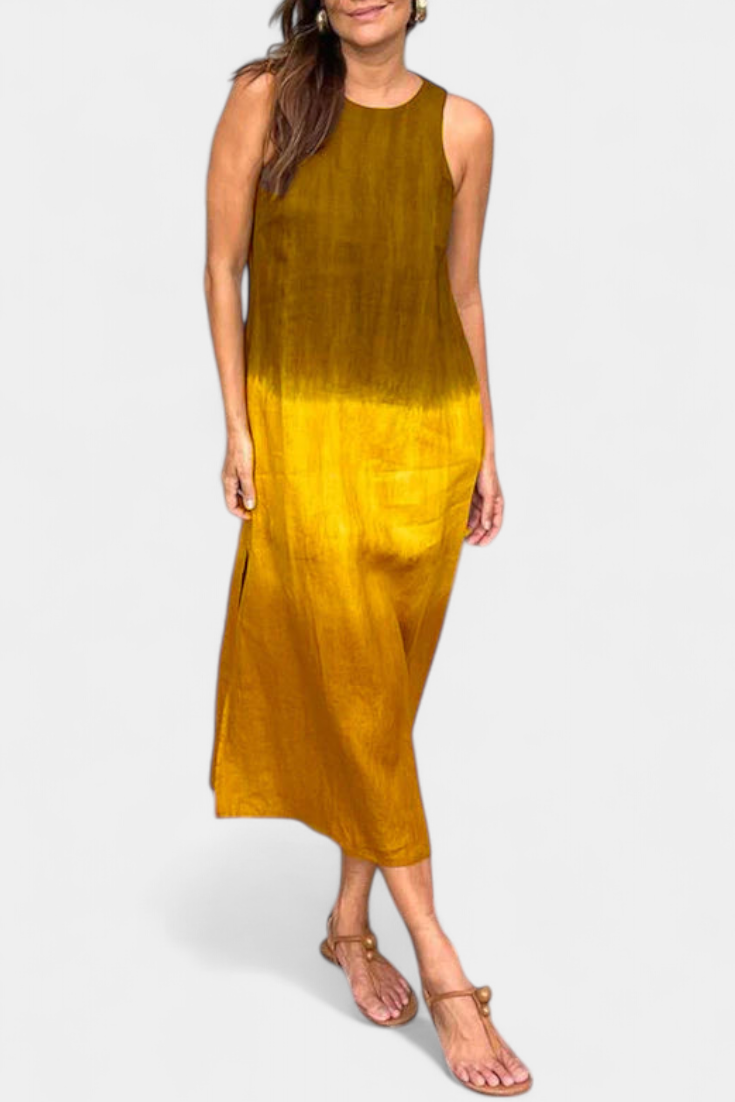 Taerra Vestido Sin Mangas con Estilo Tie-Dye en Degradé