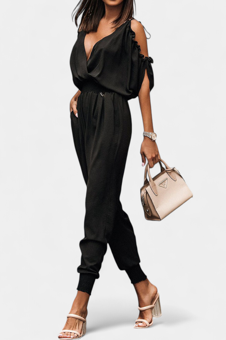 Solene Mono Casual de Hombros Descubiertos con Escote en V