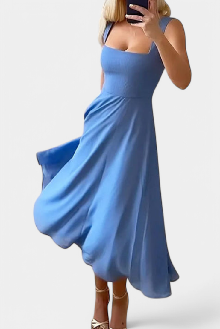 Mary Vestido Midi A-Line Sin Mangas