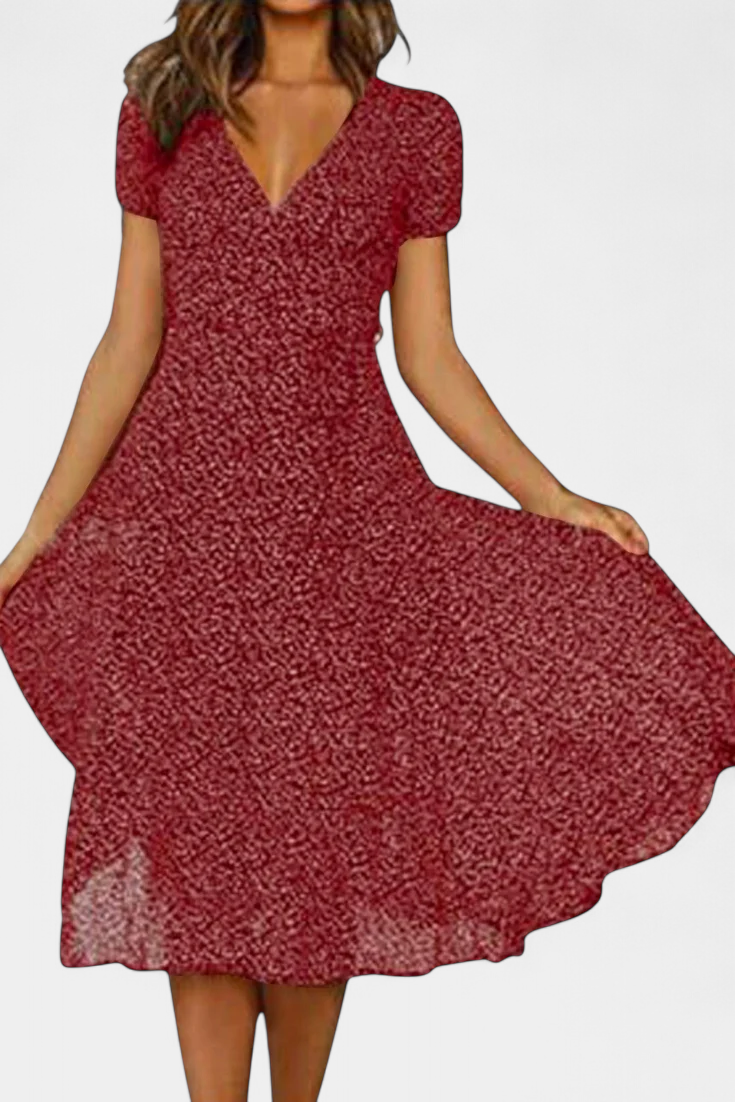 Nuria Vestido Midi Diario con Escote en V