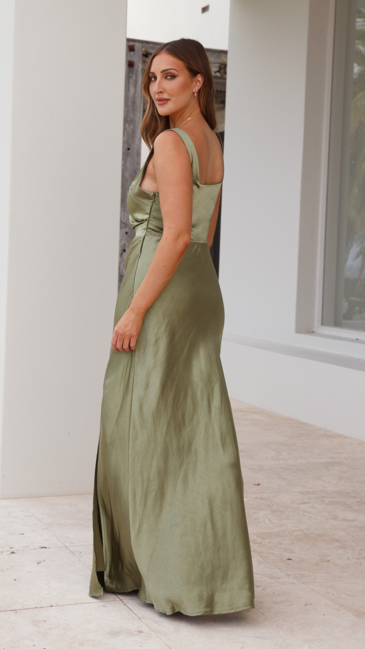 Vestido Maxi Alaria - Verde Oliva