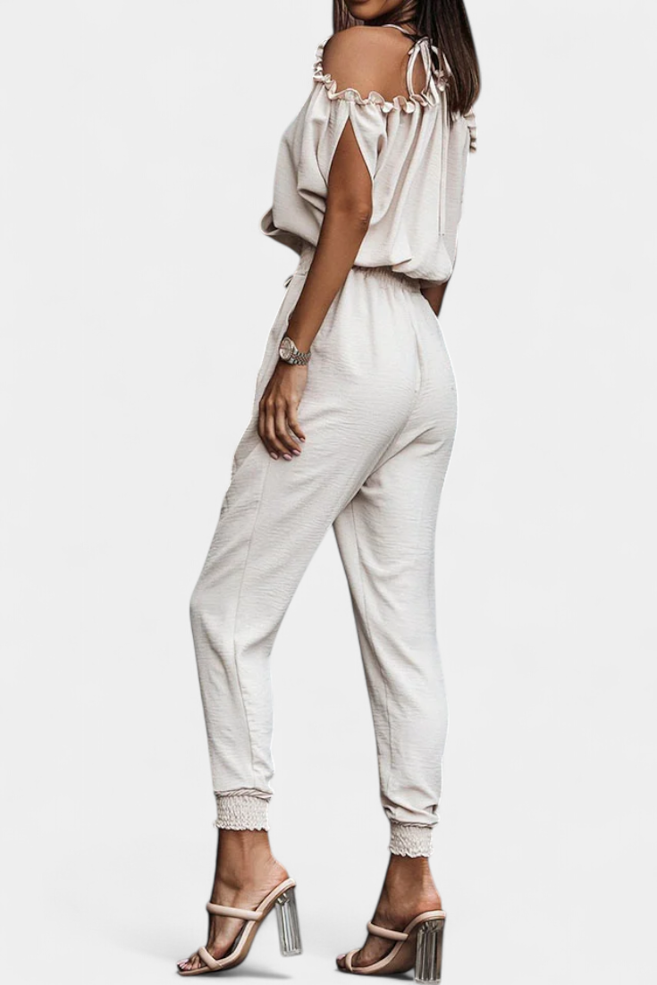 Solene Mono Casual de Hombros Descubiertos con Escote en V