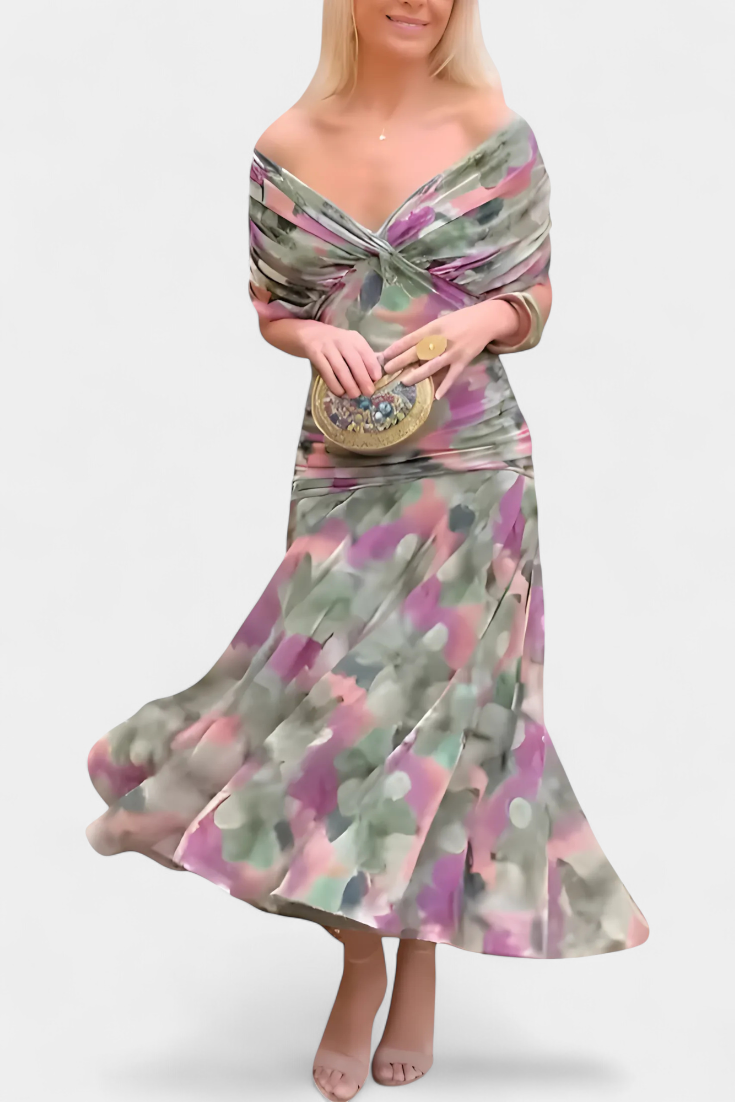 Alondra Vestido Largo con Estampado Floral
