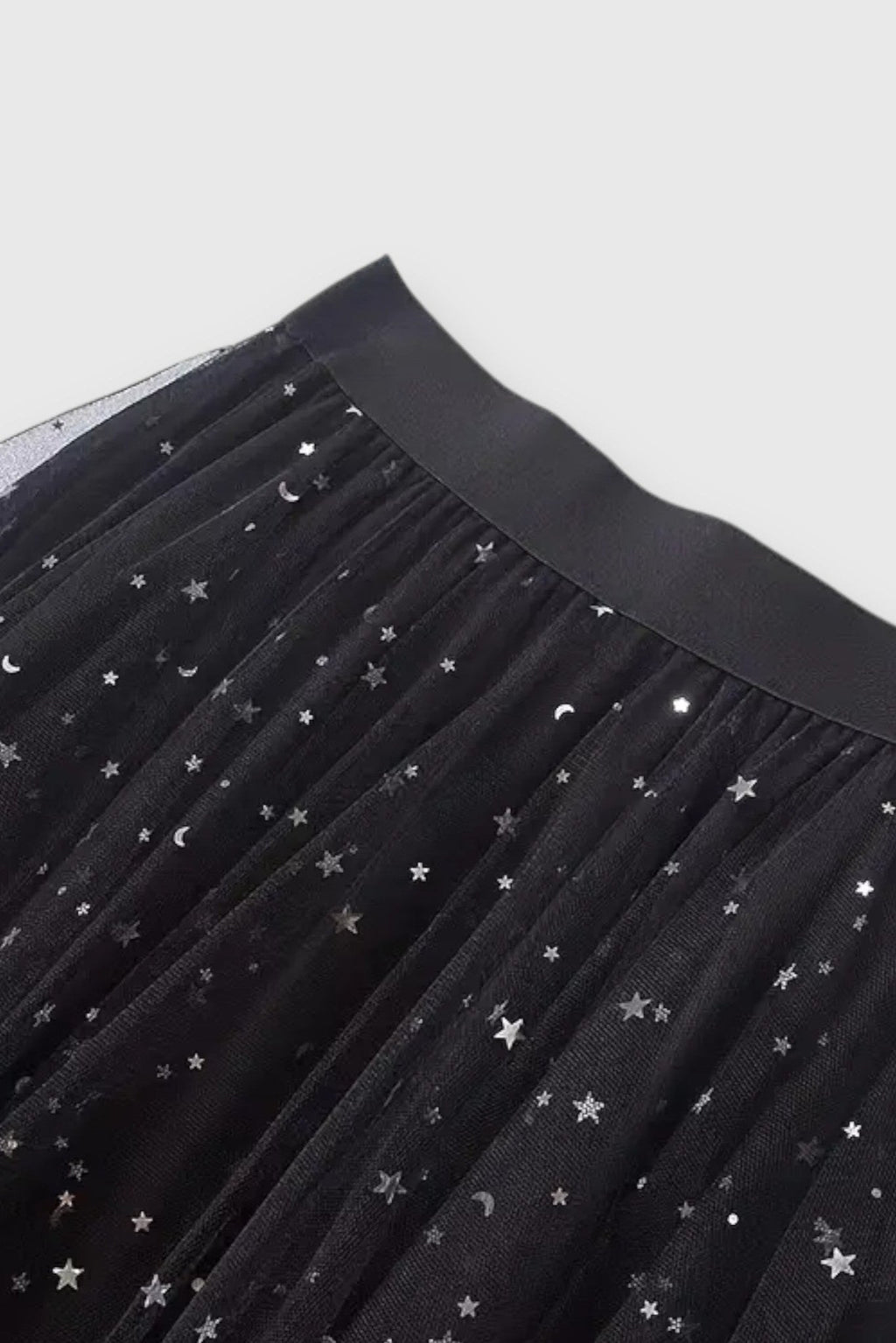 Colette Falda de Lentejuelas con Dobladillo Fruncido y Cintura Alta