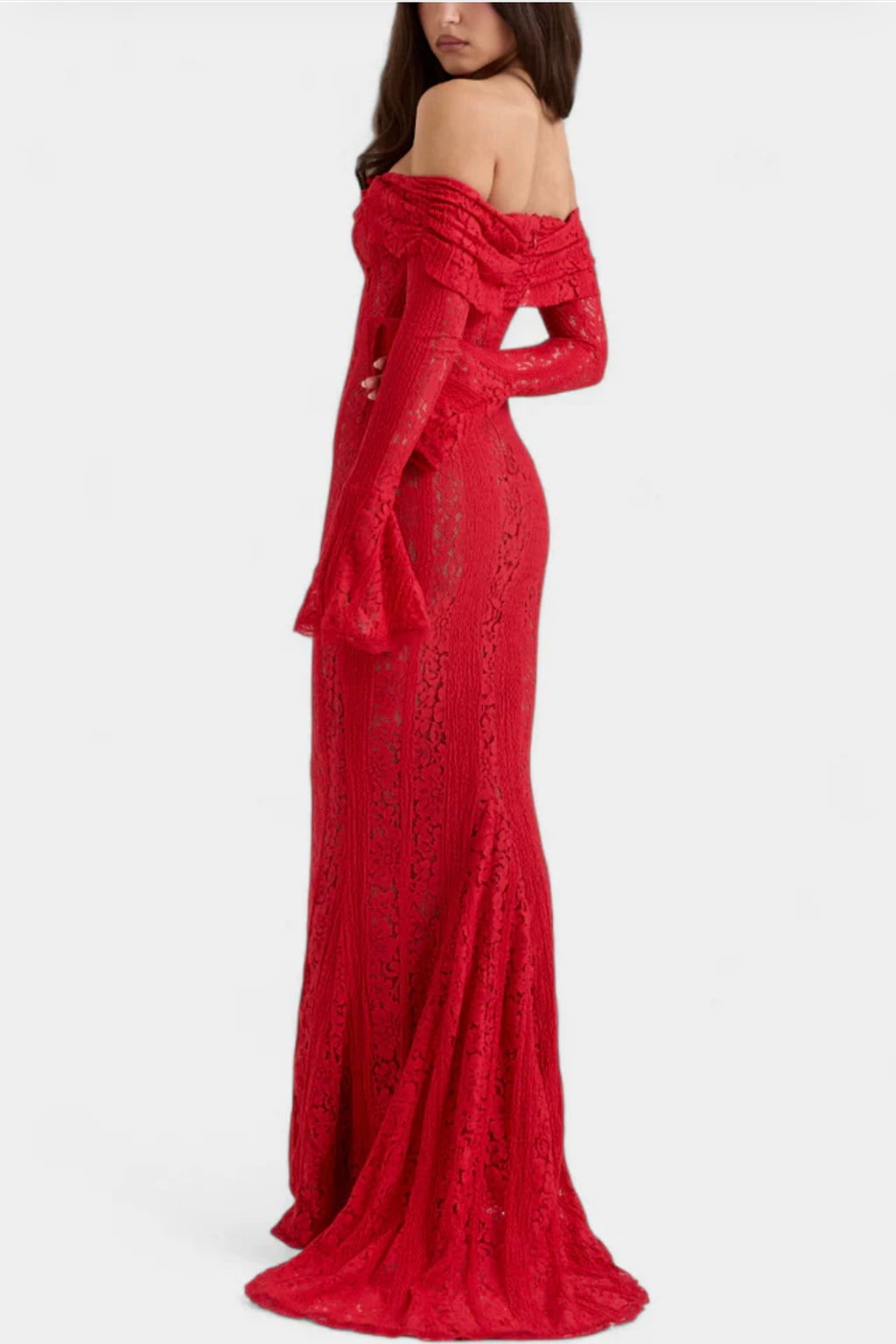 Rosalie Vestido Maxi Off-Shoulder de Encaje