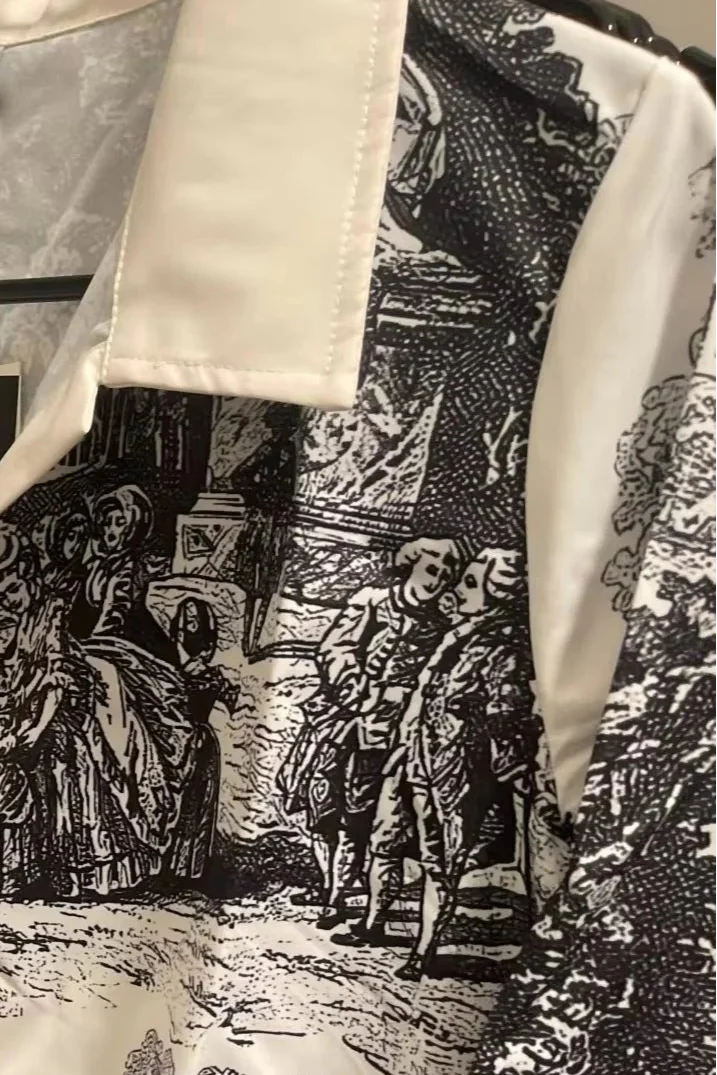 Wilma Vestido Camisero Estampado Paisaje