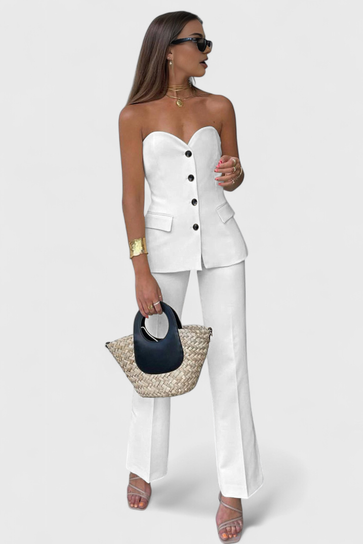 Paesha Conjunto Relajado sin Mangas y Pierna Ancha