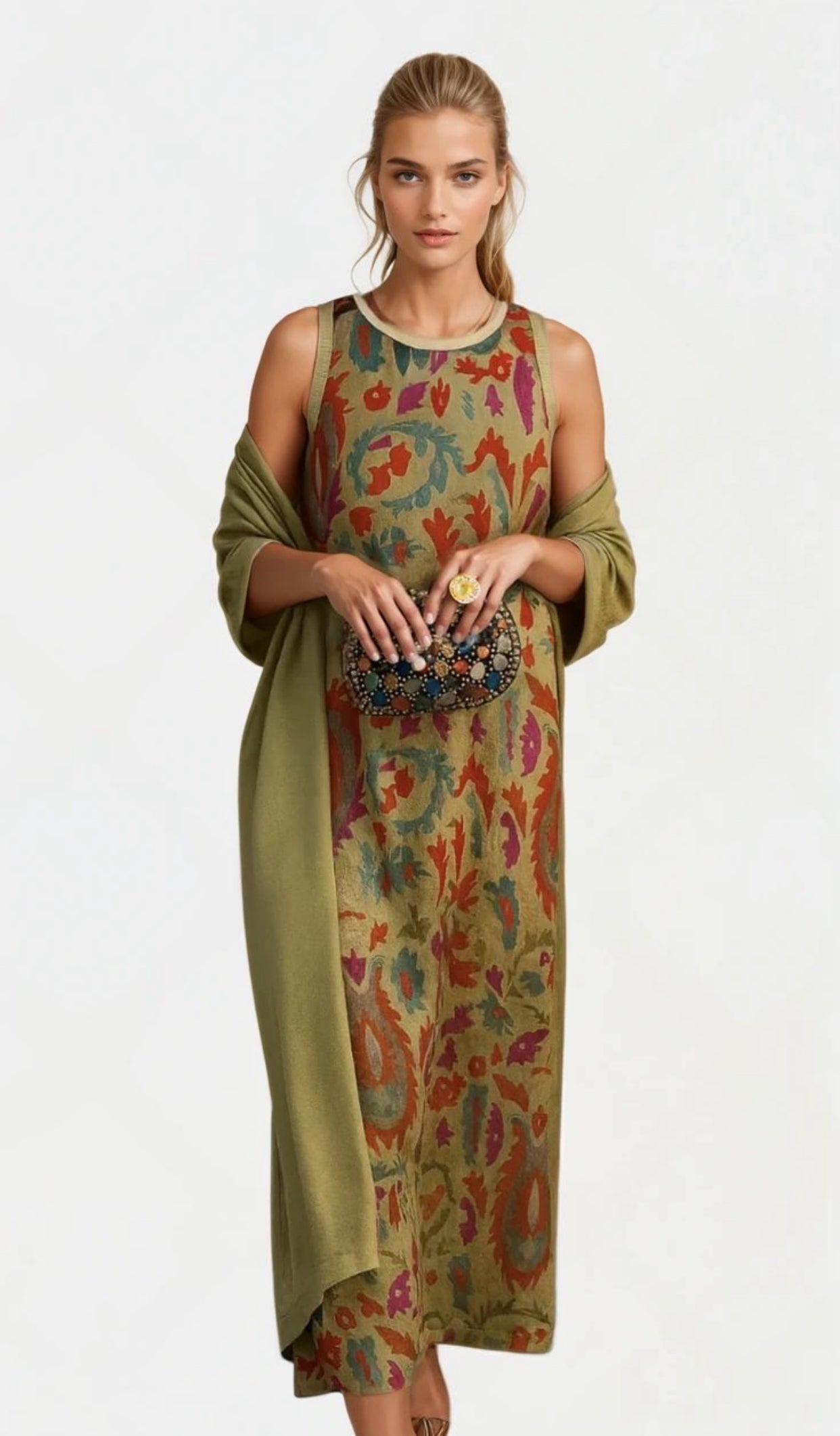 Alice Vestido de Noche con Stola Elegante