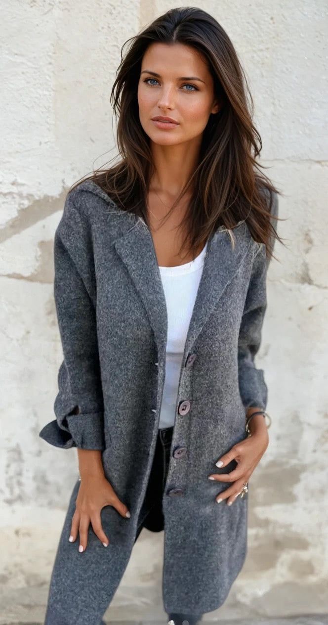 Abrigo Angela Con Botones de Cachemira