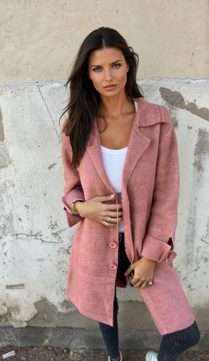 Abrigo Angela Con Botones de Cachemira