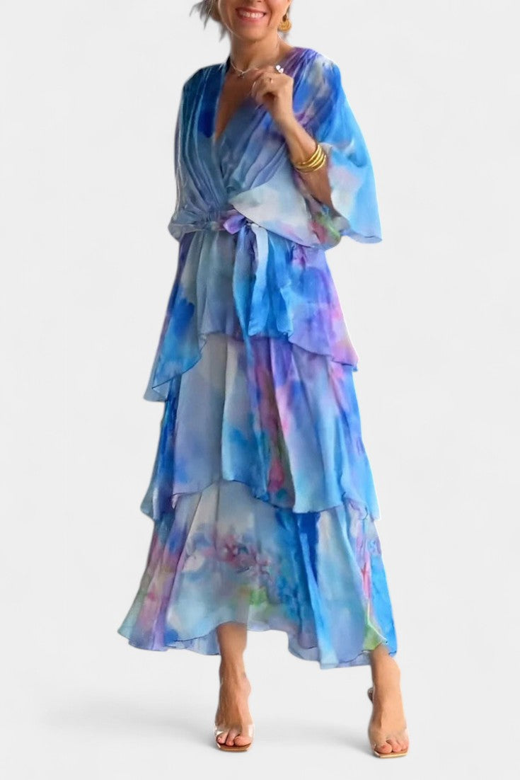 Carol Vestido Maxi Floral Acuarela