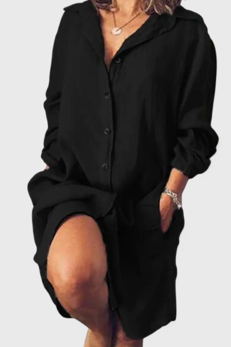 Marlene Vestido Camisa de Lino Longline