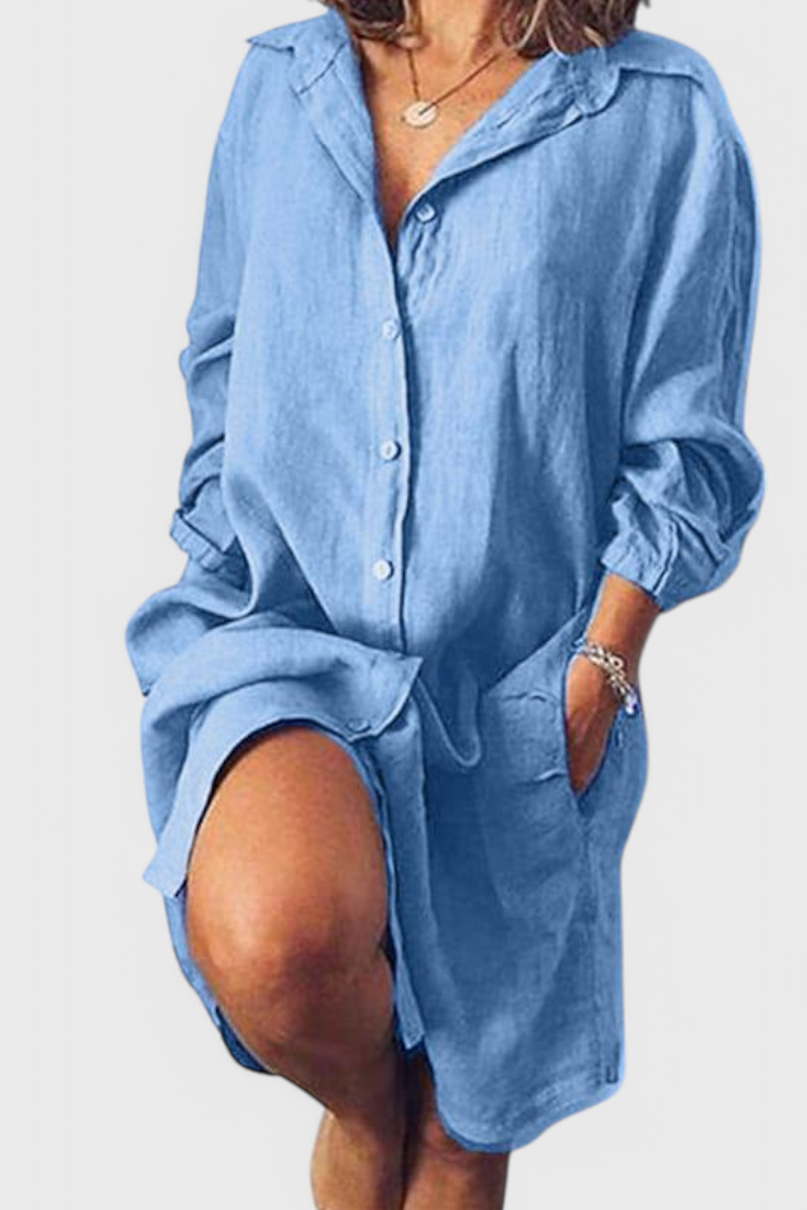 Marlene Vestido Camisa de Lino Longline