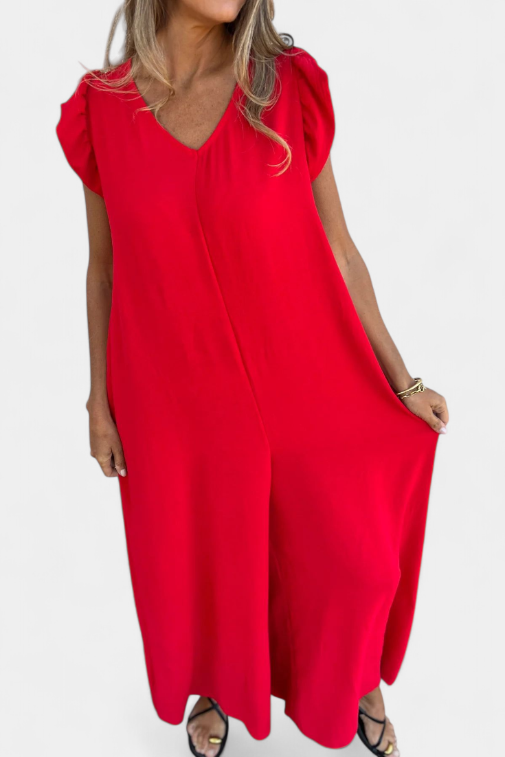 Isela Mono de Cuello en V con Estampado de Leopardo