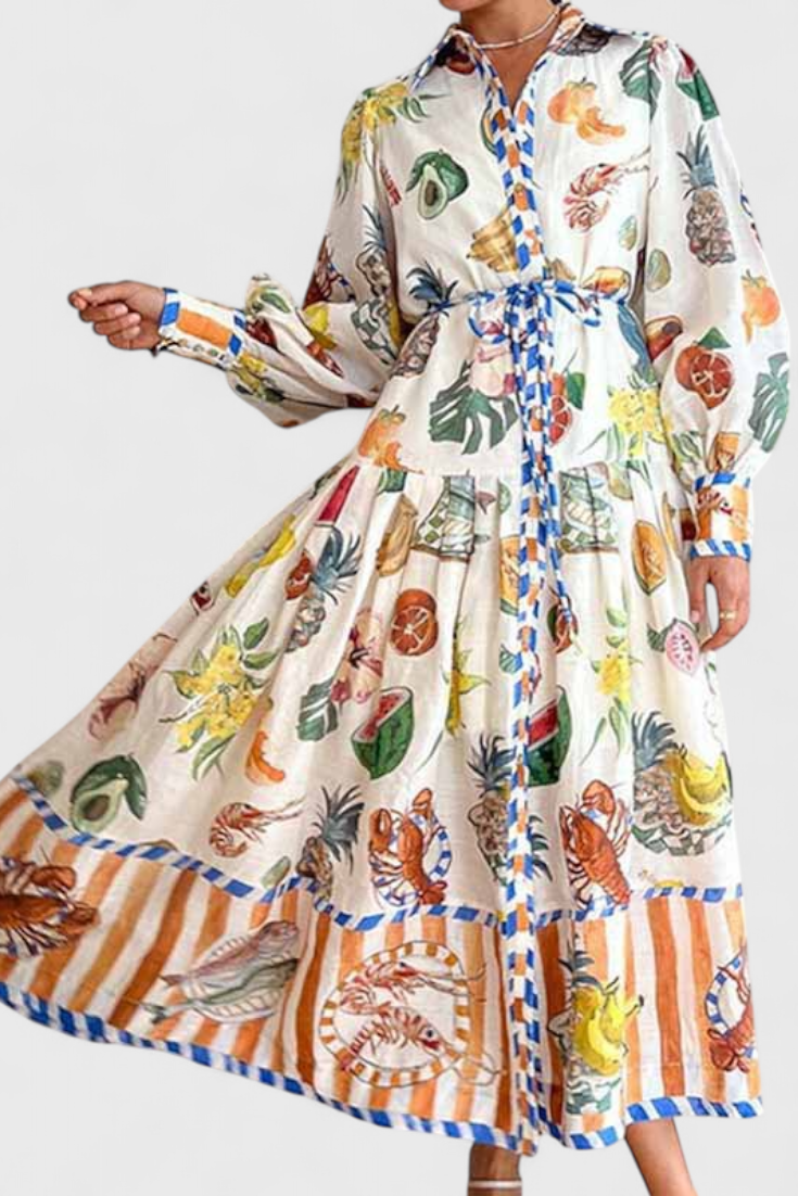 Natasha Vestido Midi Elegante Fit-and-Flare