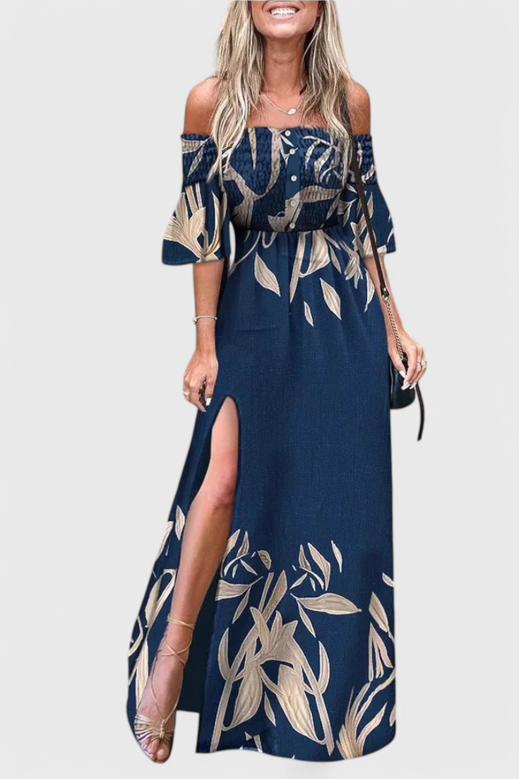 Giulia Vestido Maxi Floral Off-Shoulder