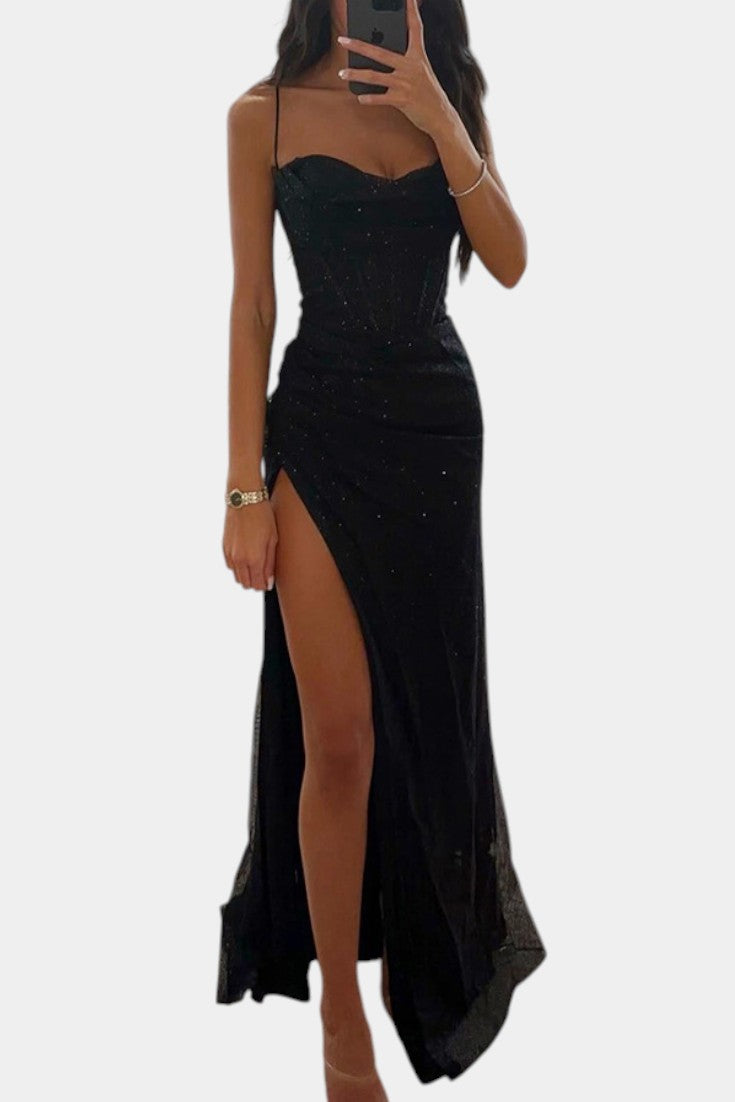 Armoni Vestido Sirena con Corpiño y Tirantes de Espagueti