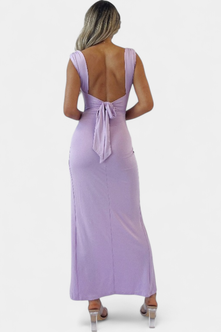 Viveka Vestido con Lazo en la Espalda y Comodidad Elástica