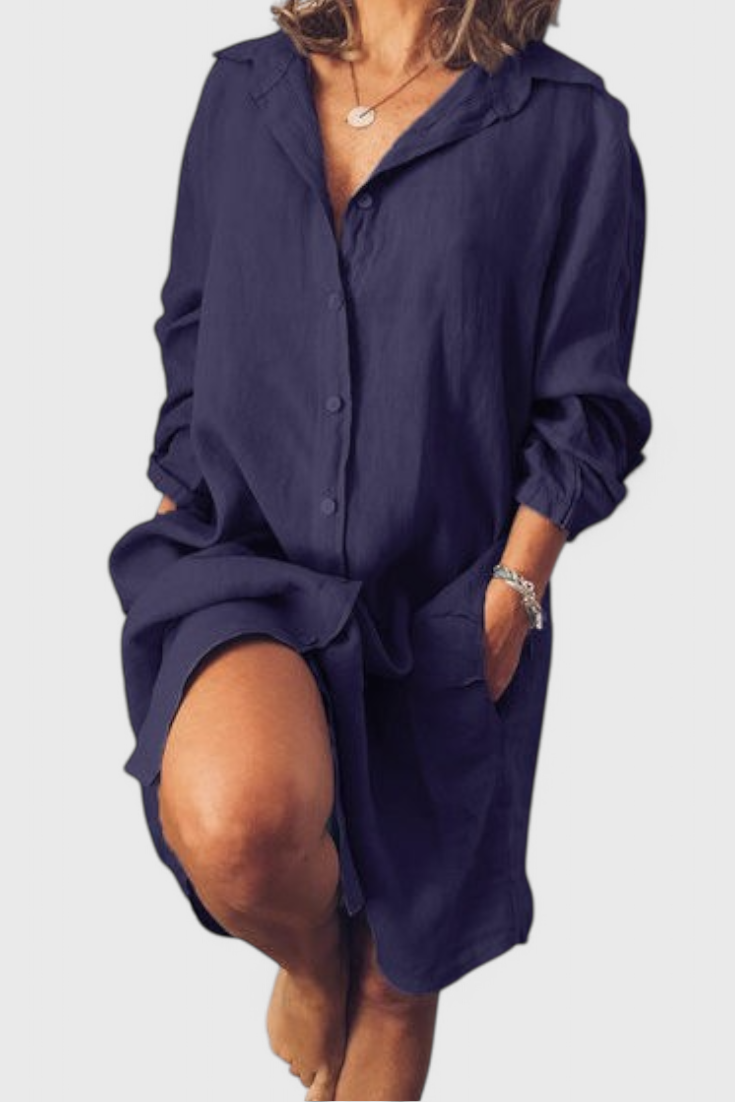 Marlene Vestido Camisa de Lino Longline