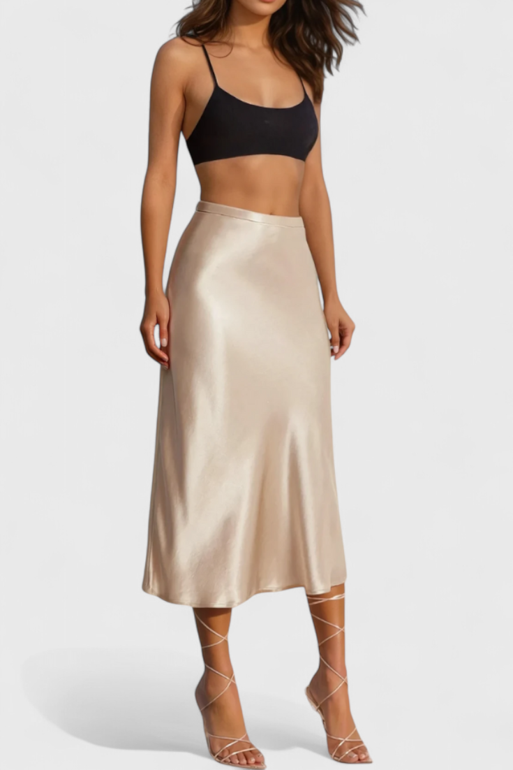 Maxima Falda Midi con Cintura Alta