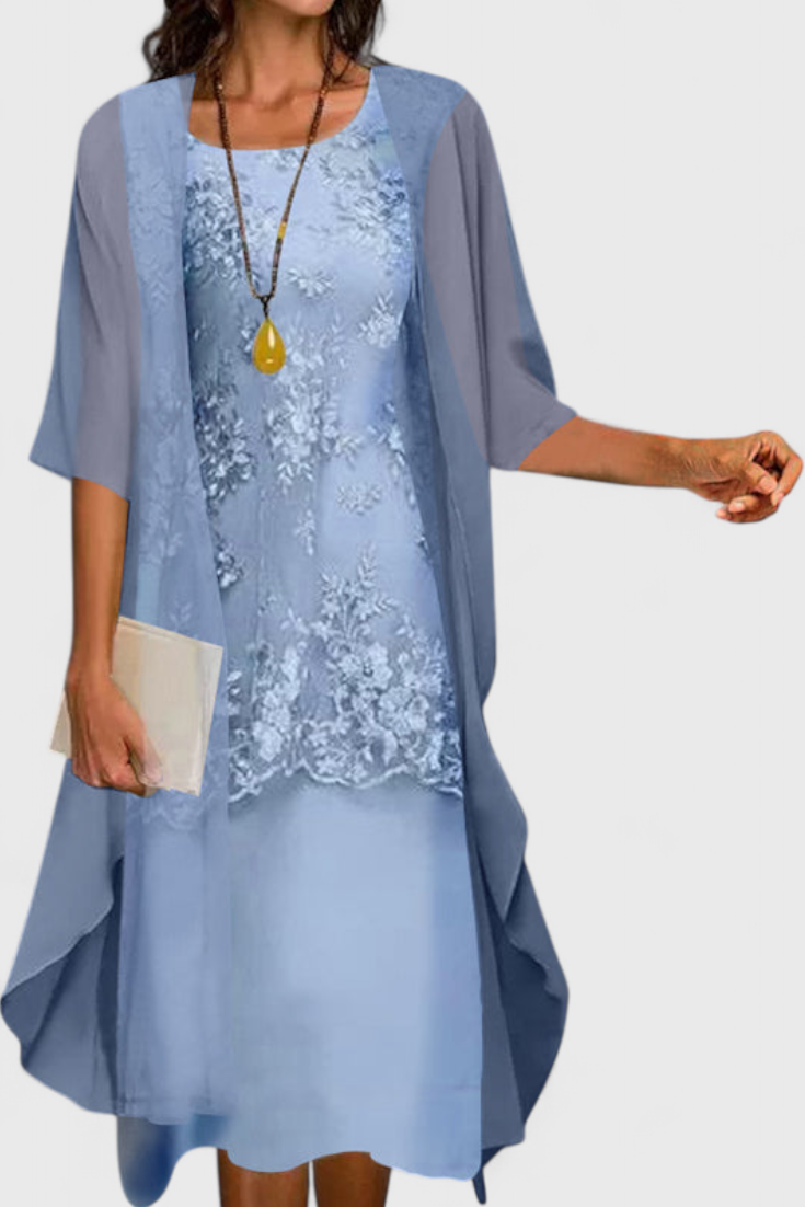 Apolline Vestido Conjunto Elegante de Chiffon con Diseño Atemporal