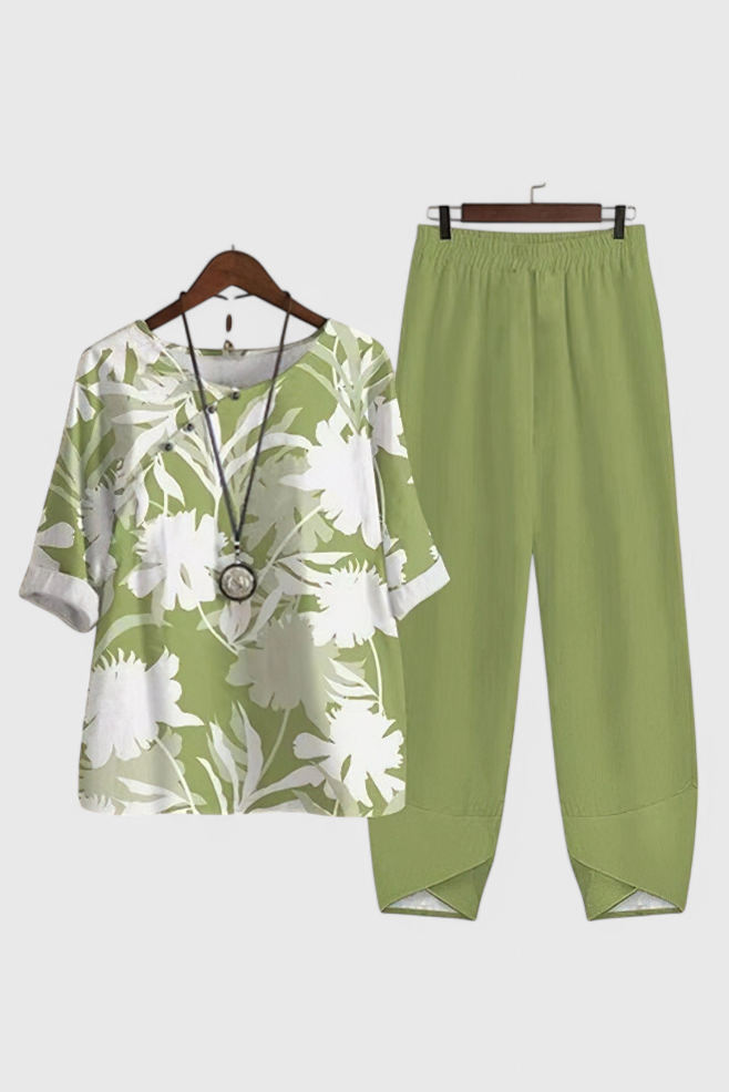 Ursula Conjunto Chic de Camisa y Pantalón con Estilo Relajado