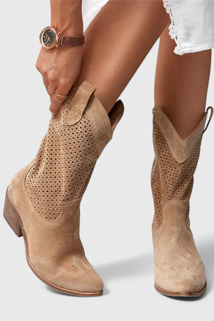 Anna Botas de Vaquero Modernas con Cremallera Lateral
