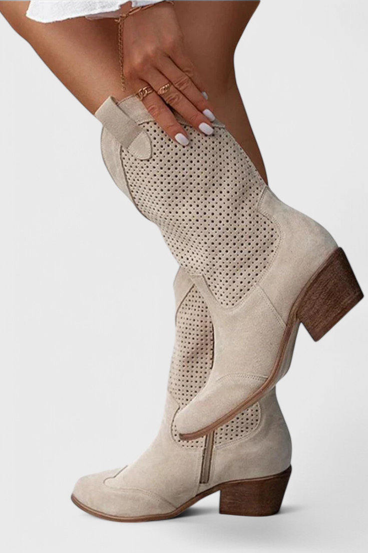 Anna Botas de Vaquero Modernas con Cremallera Lateral