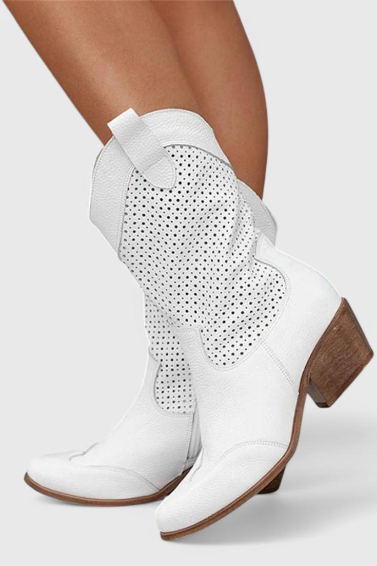 Anna Botas de Vaquero Modernas con Cremallera Lateral