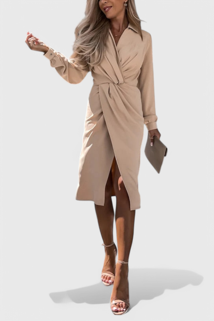 Lillian Vestido Midi con Detalle Cortado