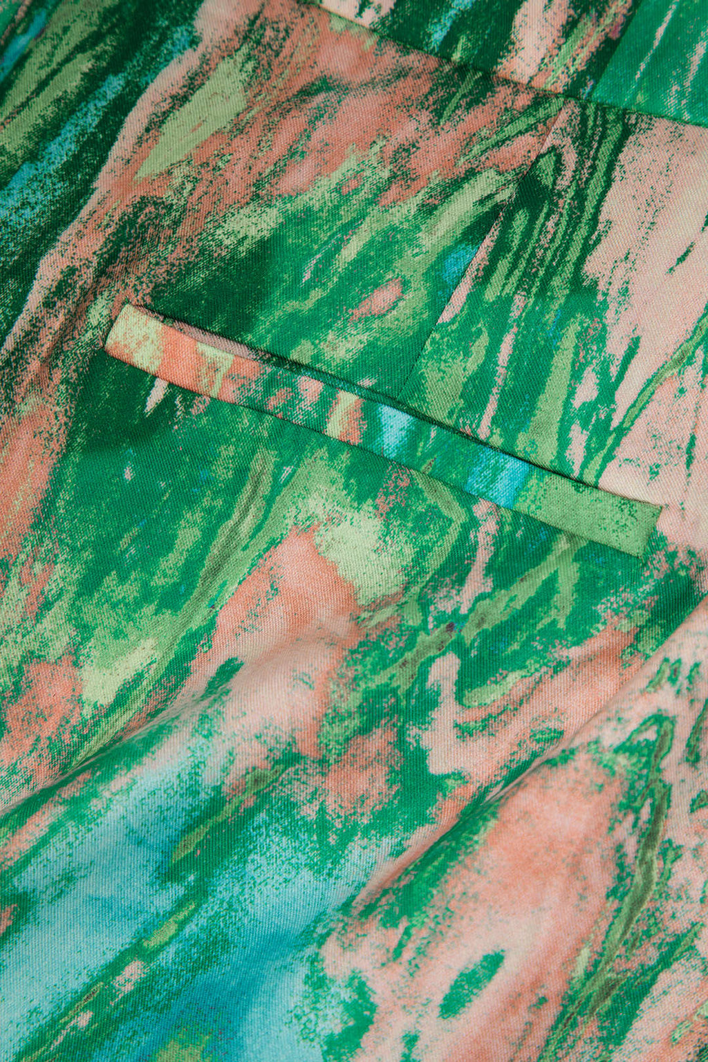 Inna Pantalones Rectos de Cintura Alta con Estampado de Mármol