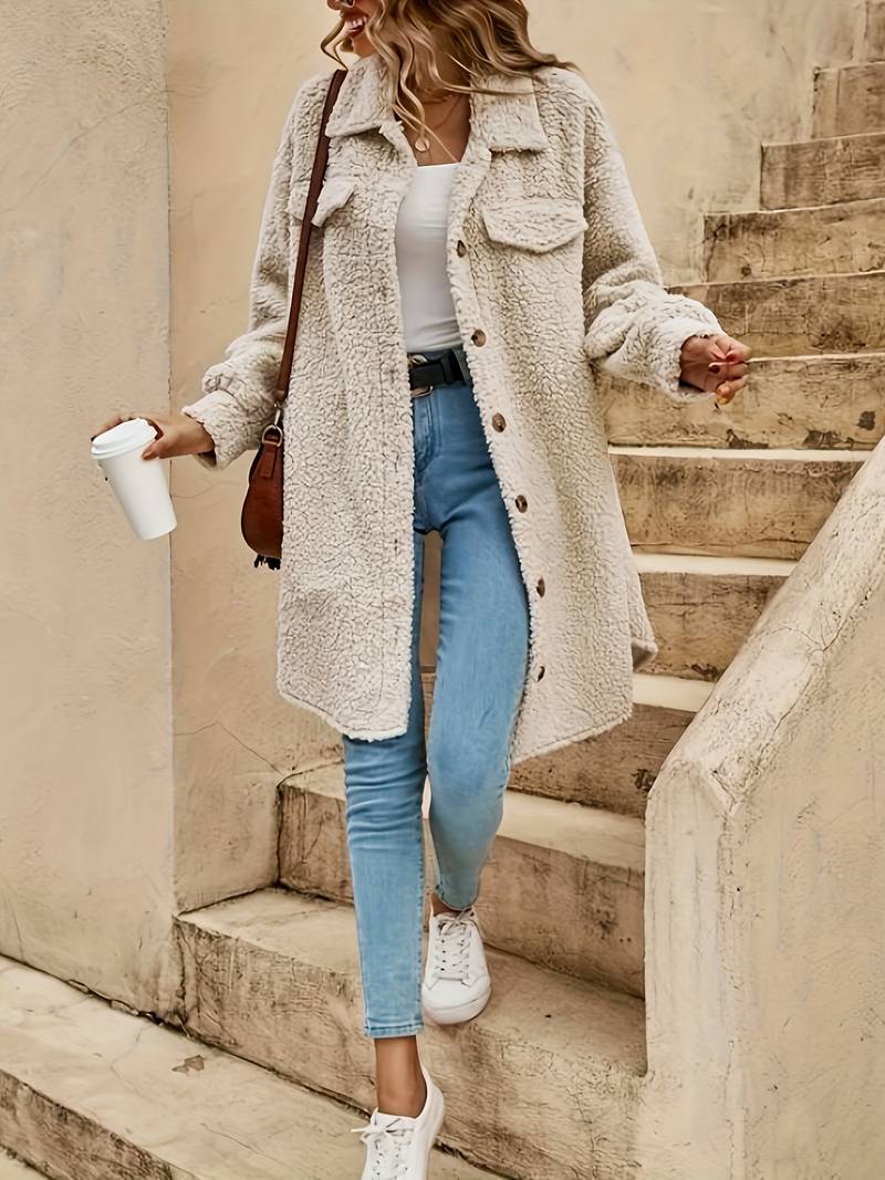 Abrigo Elize de Felpa Cálido & Informal