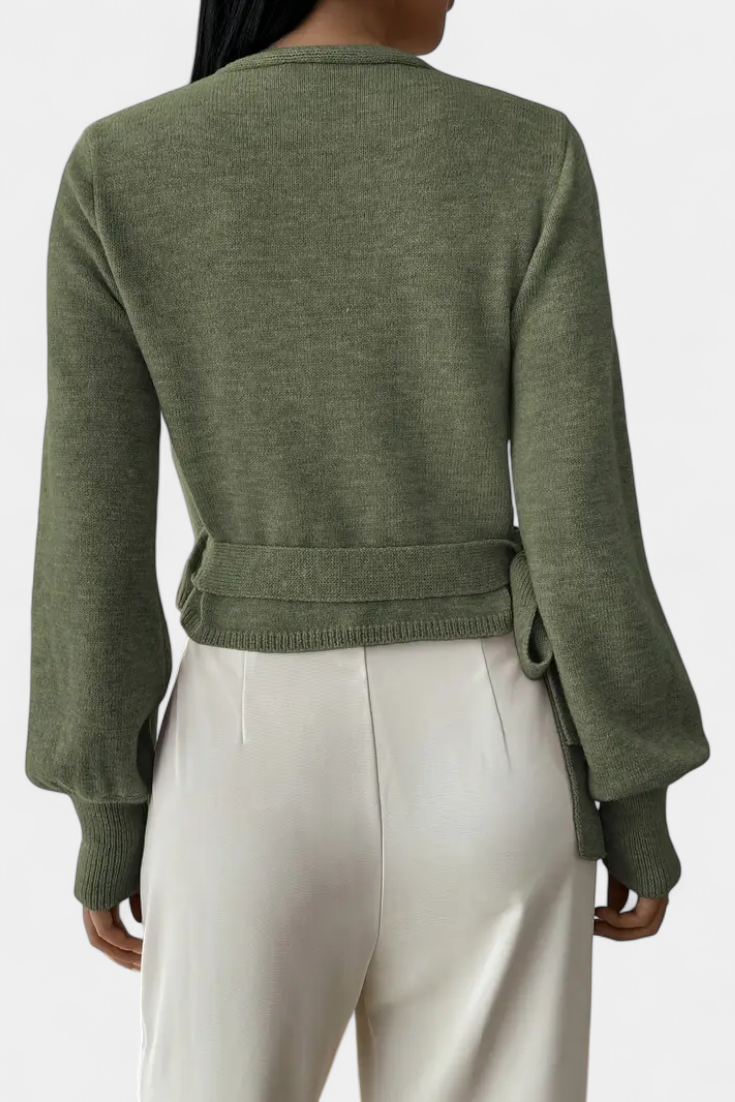 Persephone Suéter con Tirantes Cruzados y Cuello en V