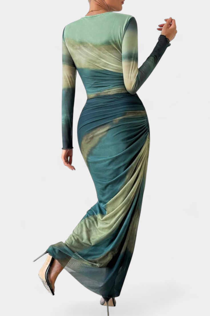Galene Vestido Midi Ajustado con Capa