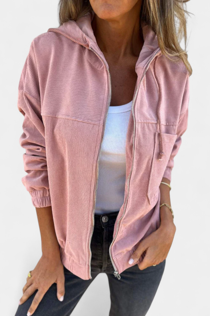 Lorca Chaqueta de Corduroy con Capucha y Cremallera