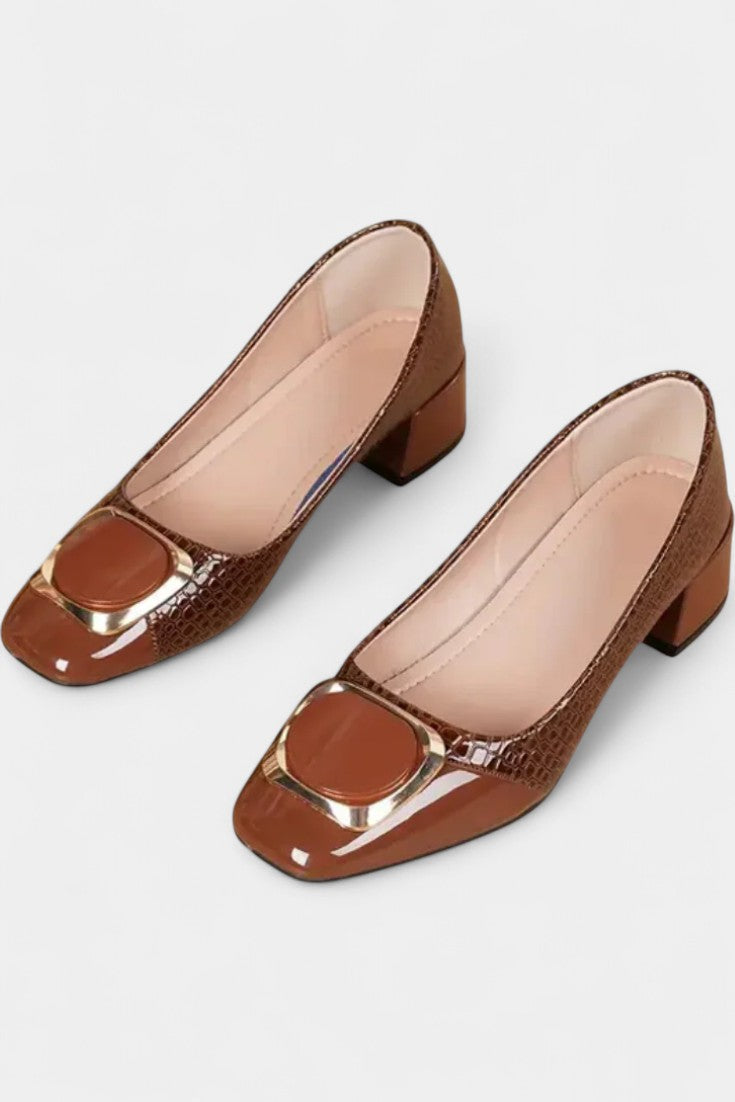 Alessandra Sandalias Ortopédicas de Tacón Bajo con Punta Cerrada