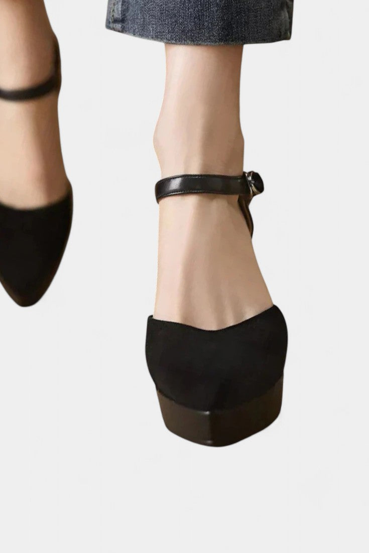 Celeste Mary Janes Elegantes con Plataforma